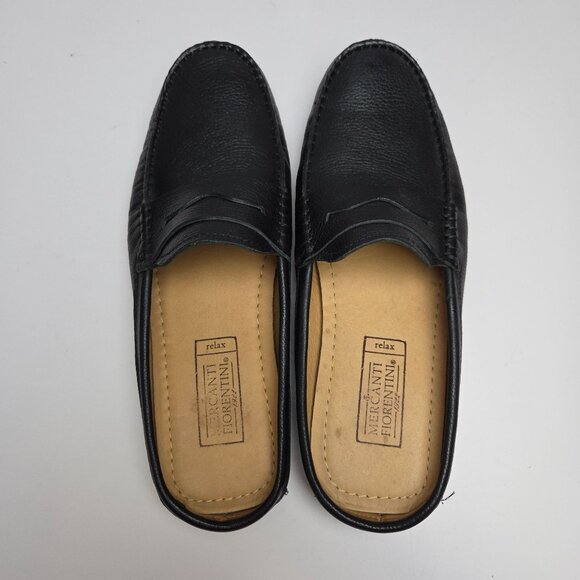 Mercanti Fiorentini Black Leather Mocc Loafers Driving Slippers Mens Size 9.5 - Picture 4 of 10